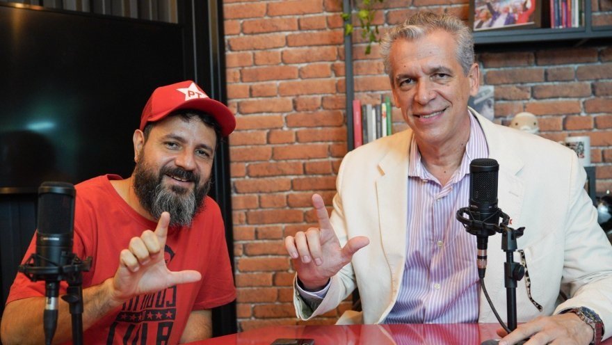 Fabiano Trompetista em um dos diversos podcasts que tem participado