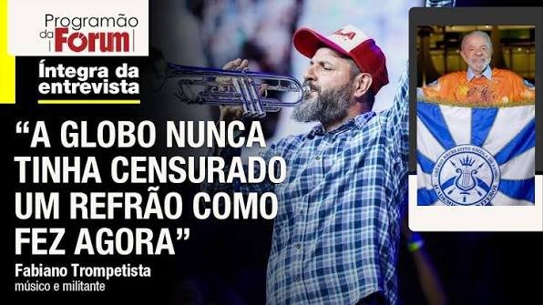 Fabiano Trompetista foi um dos protagonistas da escola de samba que homenageou Lula